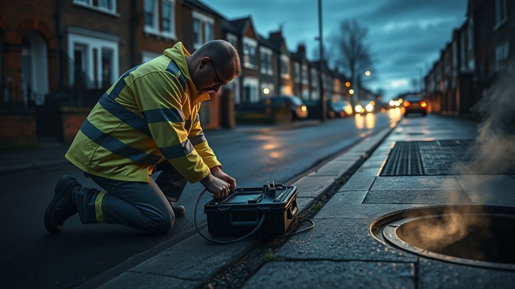 No-dig underground leak detection equipment in East Molesey